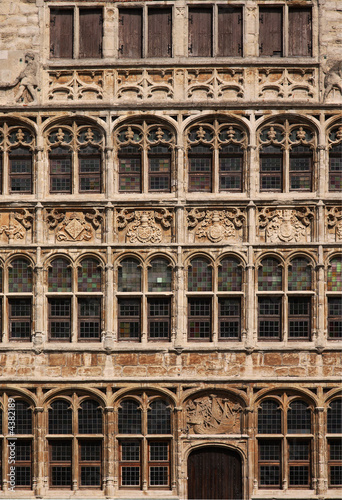Old window detail of Ghent, Belgium