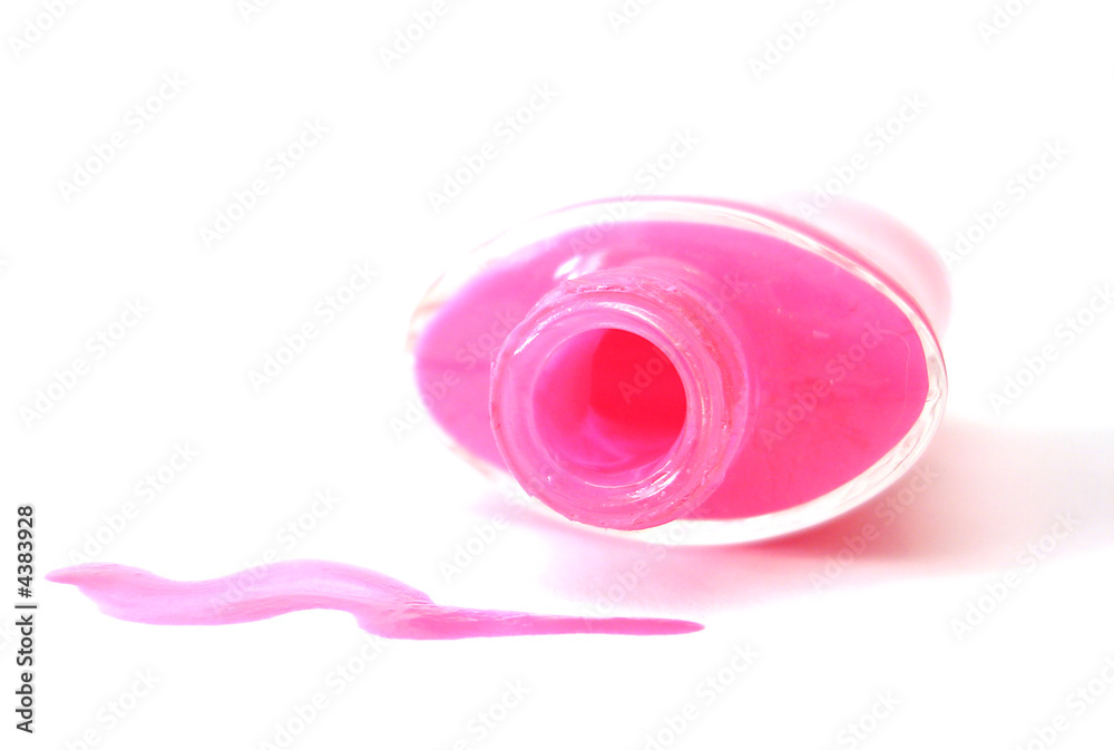 pink nail polish on white background pink nail polish on white background