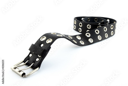 Bild auf Leinwand Black studded leather belt