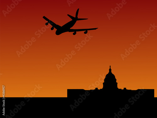 plane arriving in Washington DC