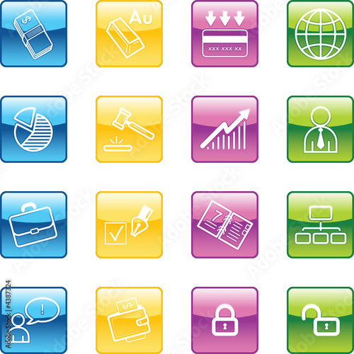 aqua business icons photo