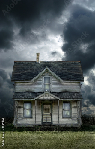 Old Farmhouse Stormy Sky