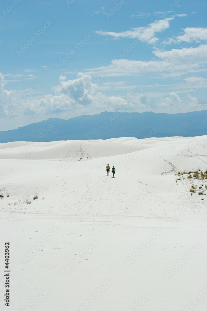 White sand dunes and sky