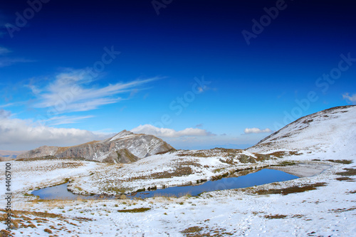 Glacial lake and peak little Korab in Macedonia