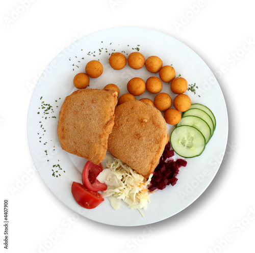 Fried Cheese Isolated on White