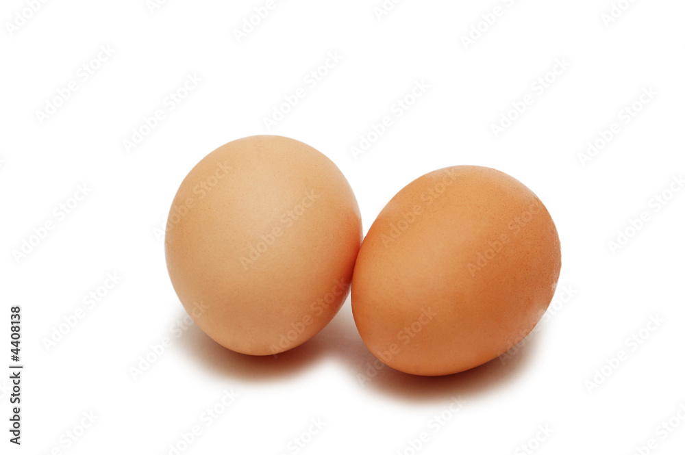 Two eggs isolated on the white background Two eggs isolated on the white background
