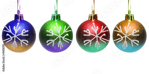 Colourful christmas balls isolated on the white
