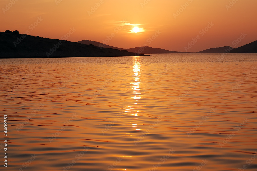 Sunset in National Park Kornati