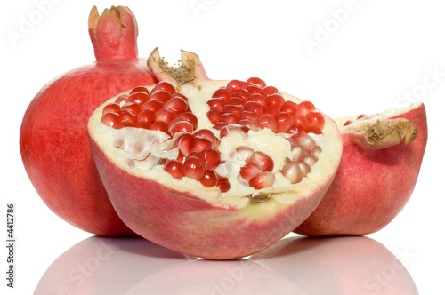 pomegranate isolated on white