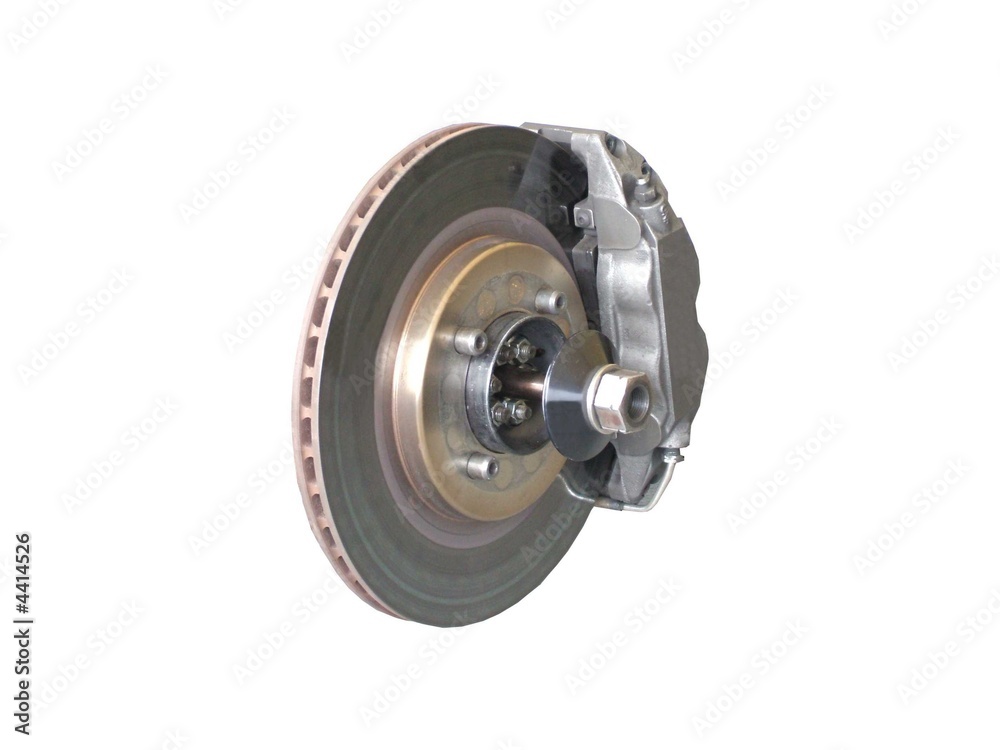 A Car Brake Disc and Calliper. A Car Brake Disc and Calliper.