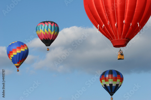 four hot air balloons