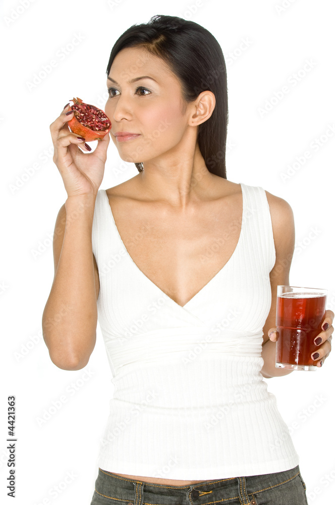 Woman With Pomegranate and Juice Woman With Pomegranate and Juice