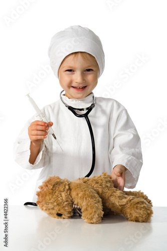 Child plays the doctor
