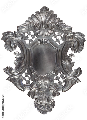 Silver heraldic shield