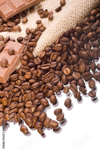 coffee beans and chocolate