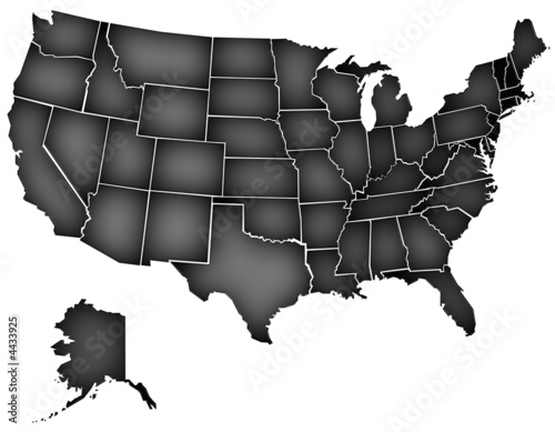 Carte Etats Unis Noir photo
