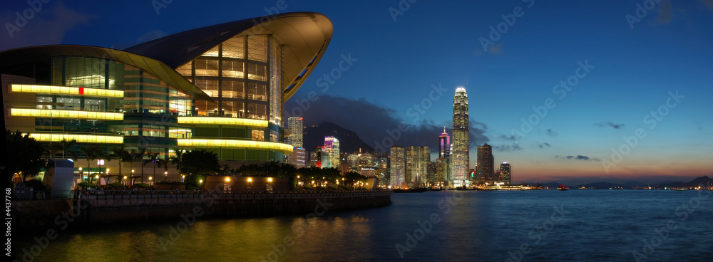 Naklejka premium Panorama view of Hong Kong cityscape