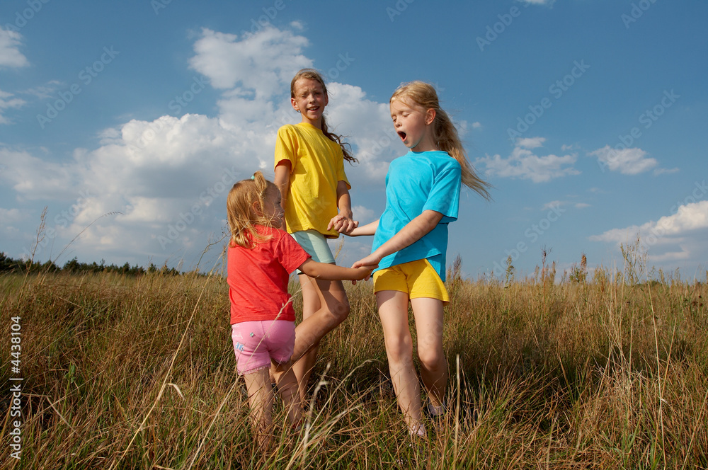 Children on a meadow