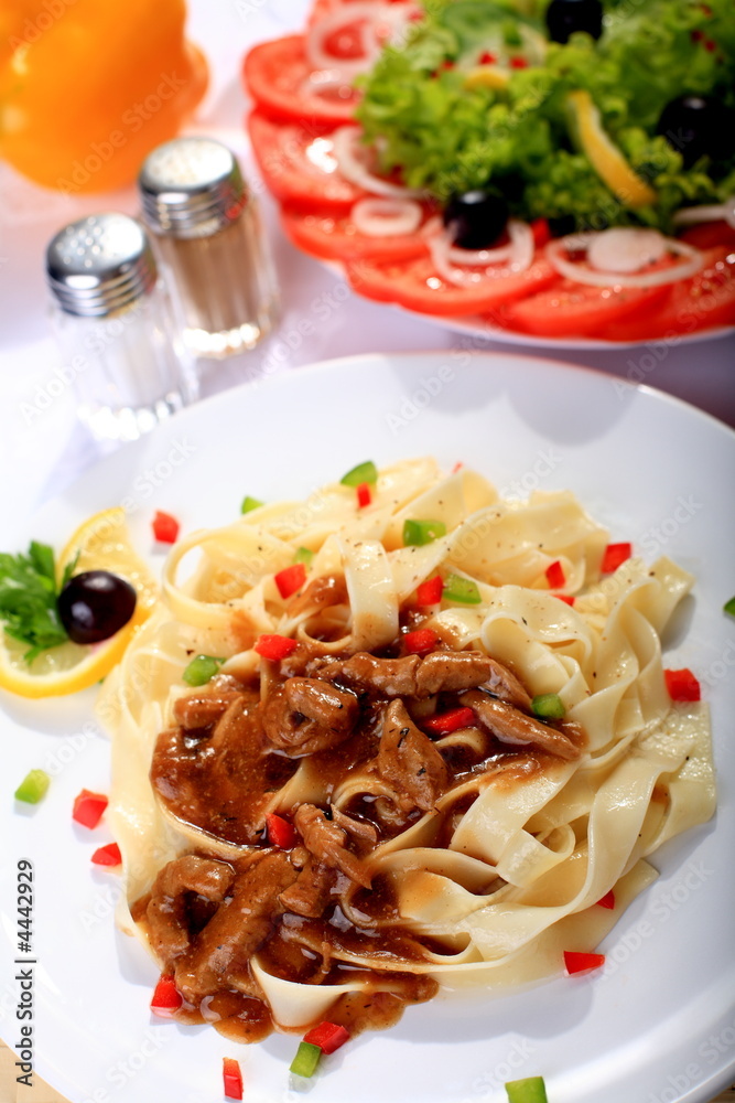 Pasta with meat and vegetables Pasta with meat and vegetables