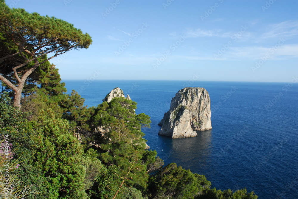 Scogliera e faraglioni, Capri