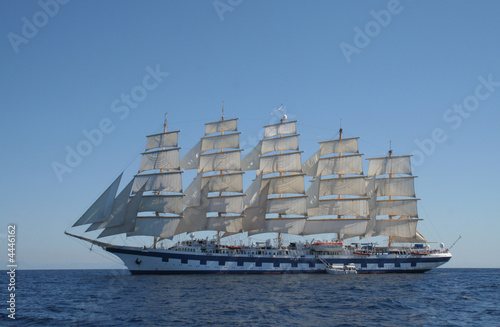 Royal Clipper at anchor off Ponza, Italy