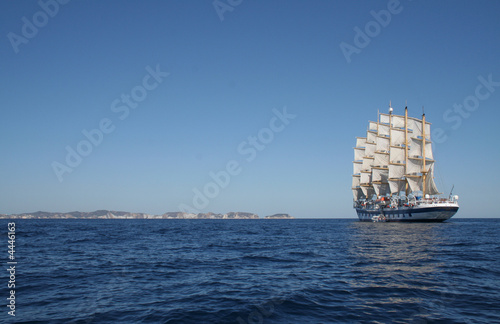 Royal Clipper at anchor off Ponza, Italy