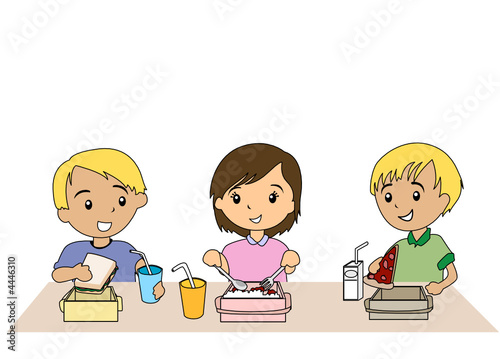 Kids Eating Packed Lunch