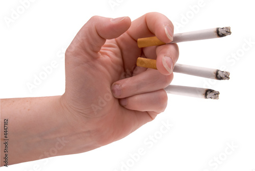 Cigarettes in a womans hand