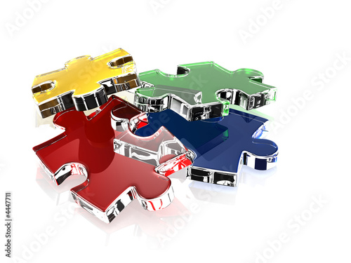  3D Puzzle isolated on white