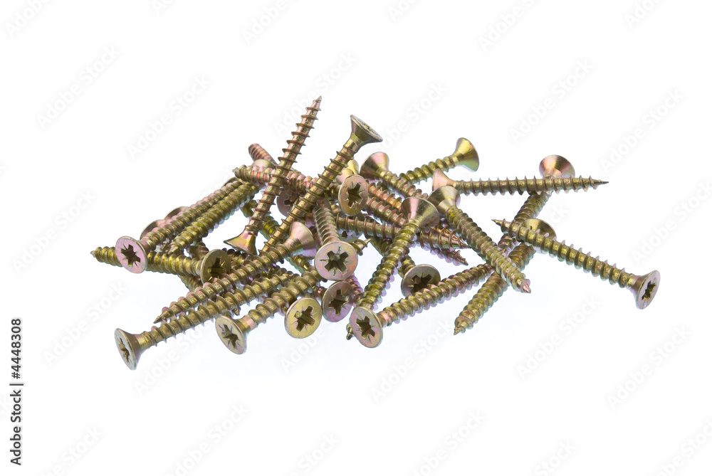 Screws on white Screws on white