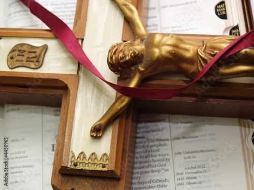 Crucifix on a Bible