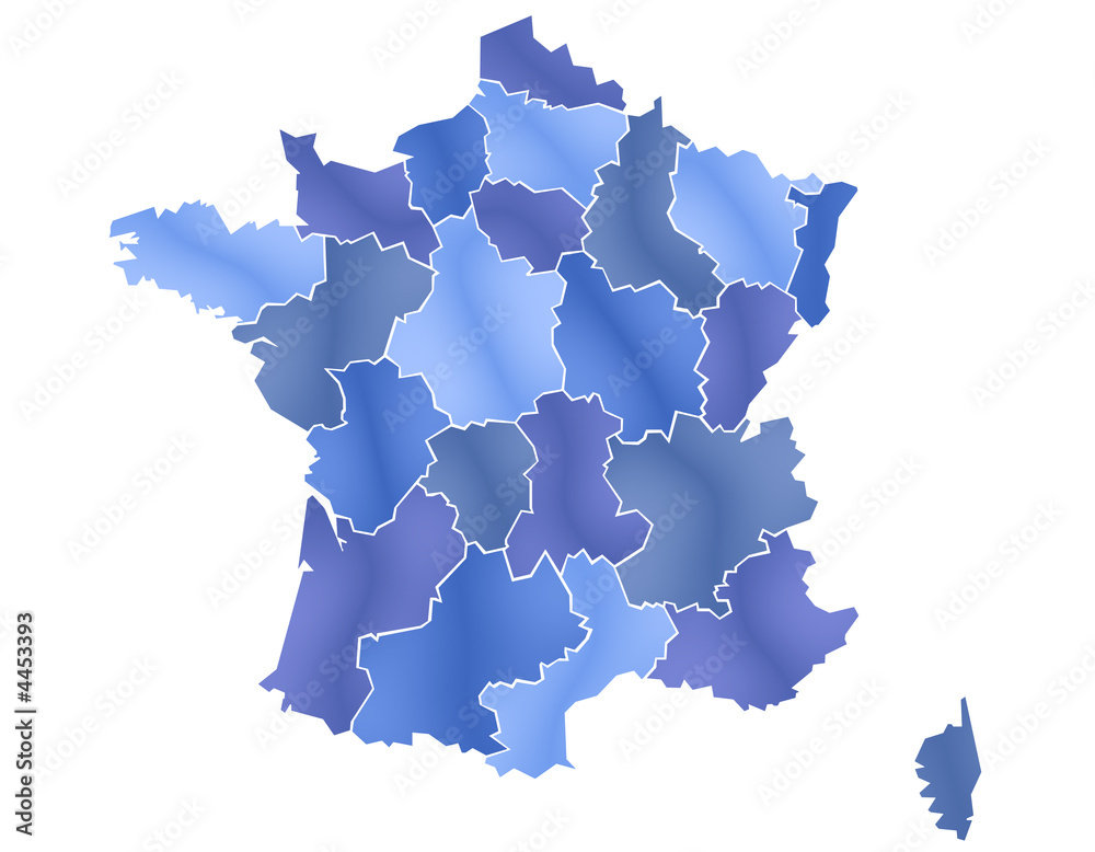 Carte France Camaieu Bleu Satin Illustration Stock | Adobe Stock