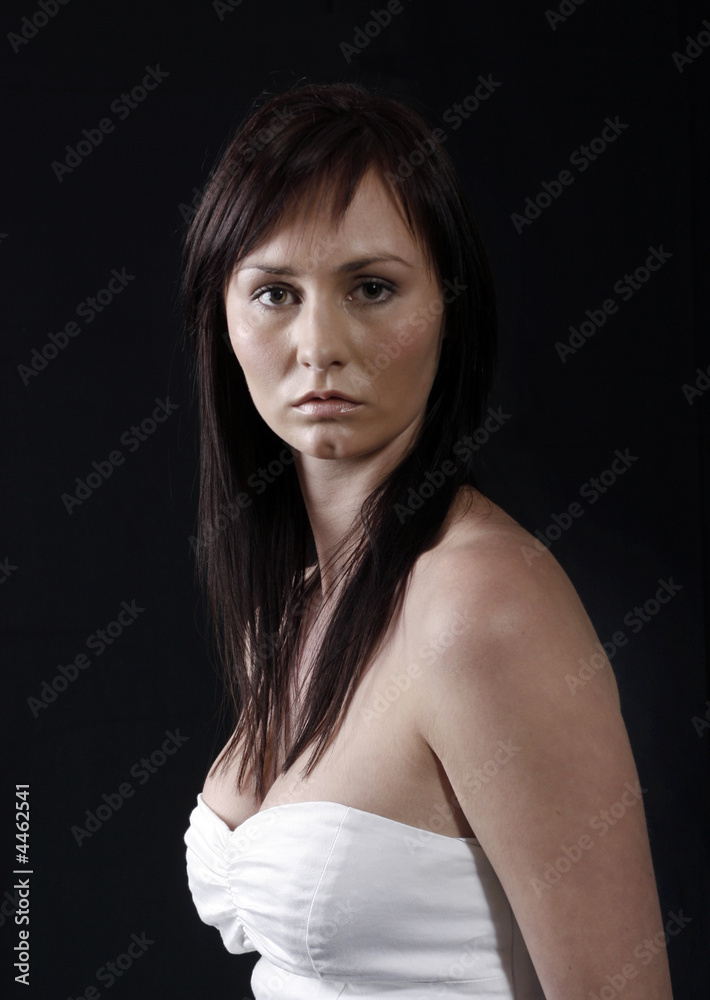 pretty girl on black
