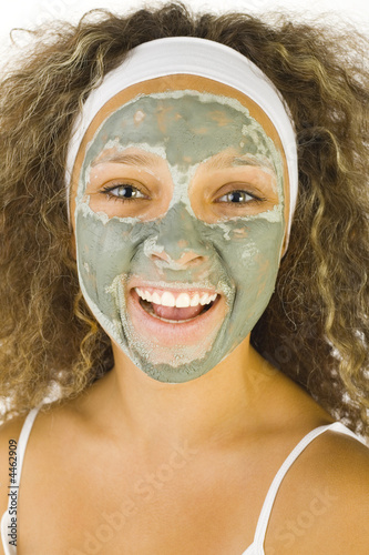Green facial mask photo