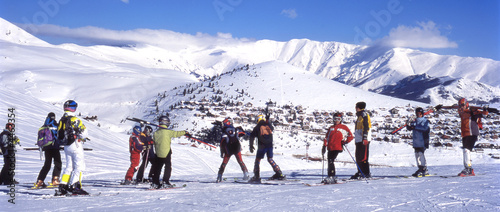 Skiers on the mountain