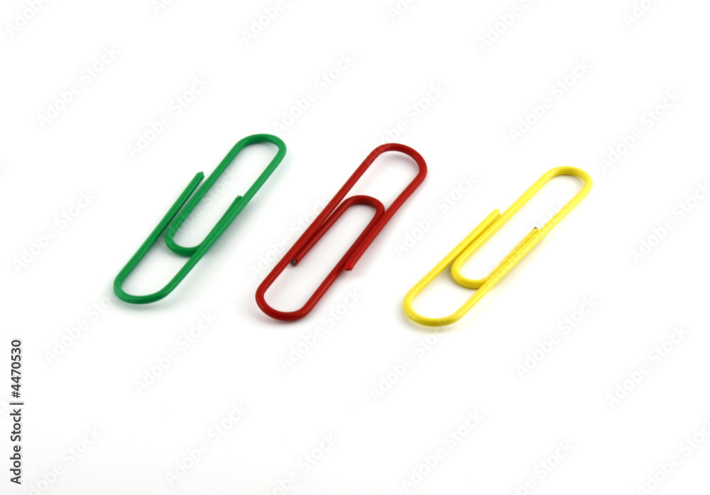 Multi-coloured a paper clips. Multi-coloured a paper clips.