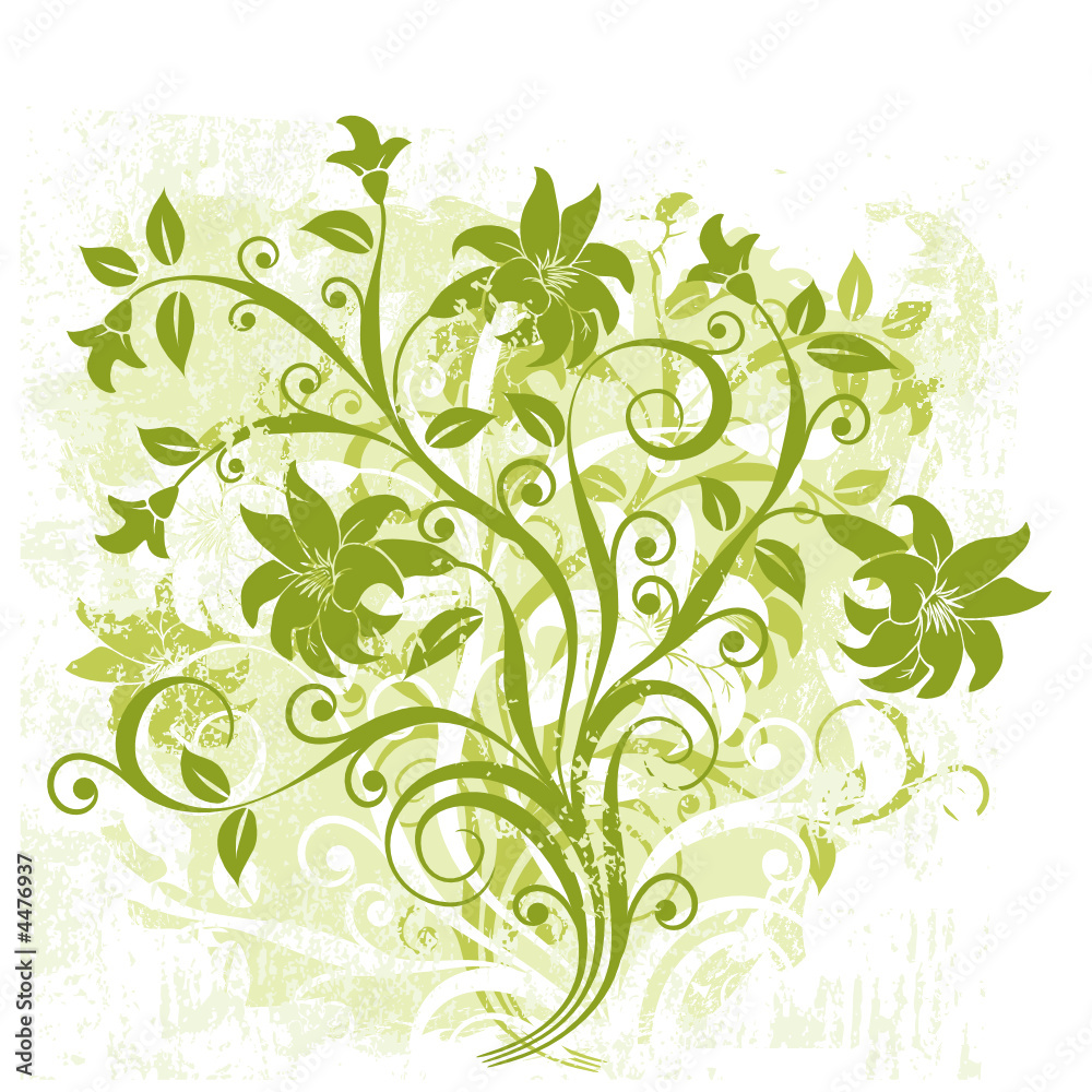 Grunge floral background, vector Grunge floral background, vector