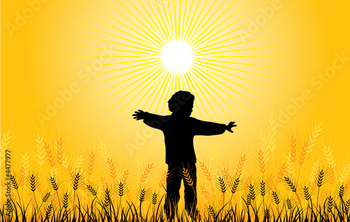 Child and ears, vector