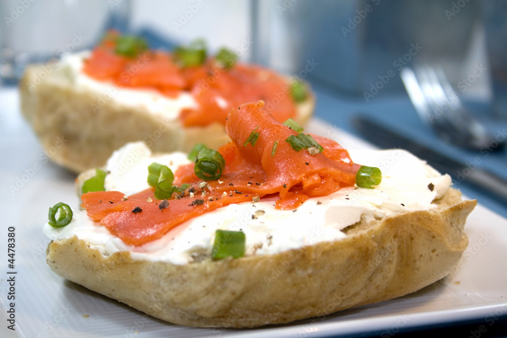 Bagel and Cream Cheese with Lox