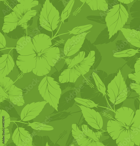 Hibiscus seamless pattern, vector © Tolchik