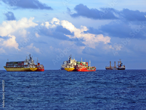Ship Sailing in Beautiful Cloudy Weather