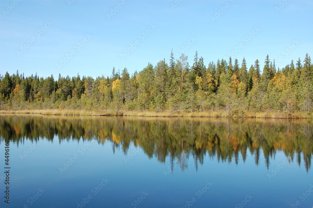 Autumn lake in Karelia