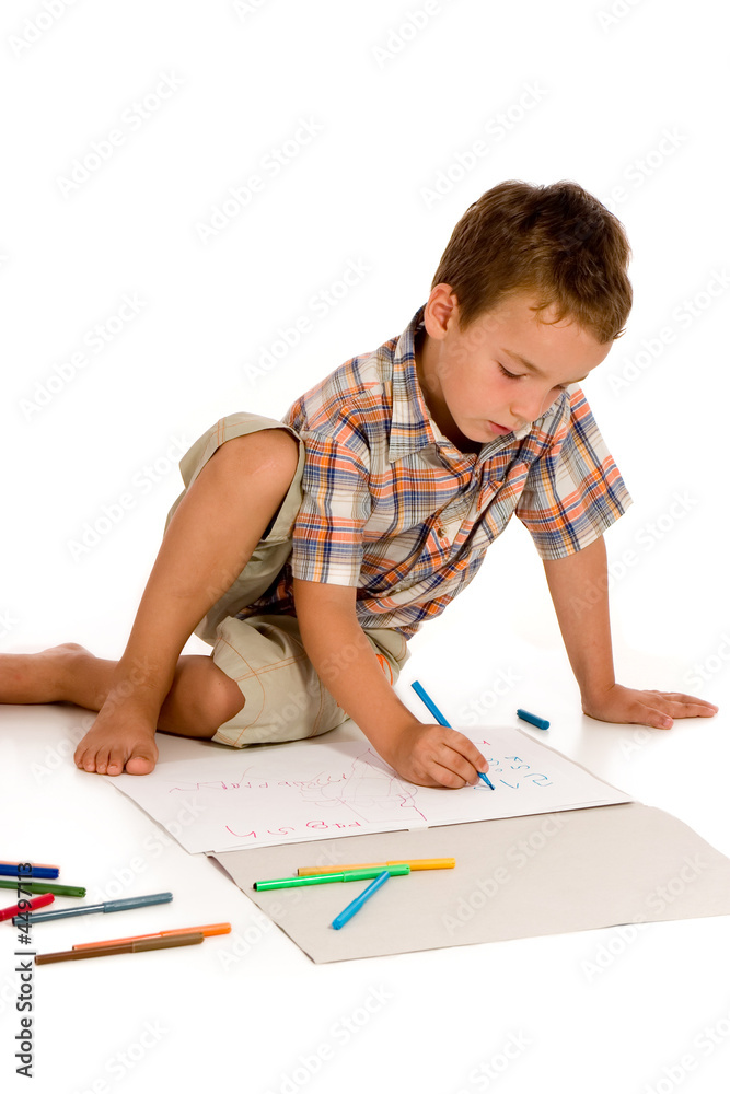 adorable little boy drawing adorable little boy drawing