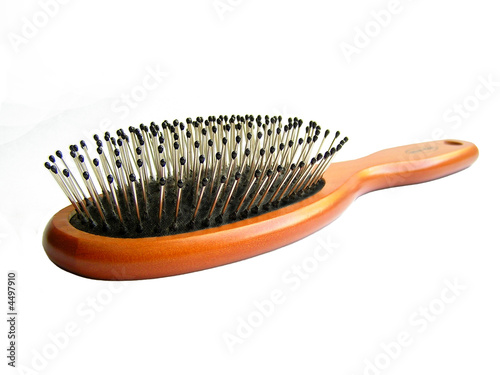 Brown wooden hairbrush