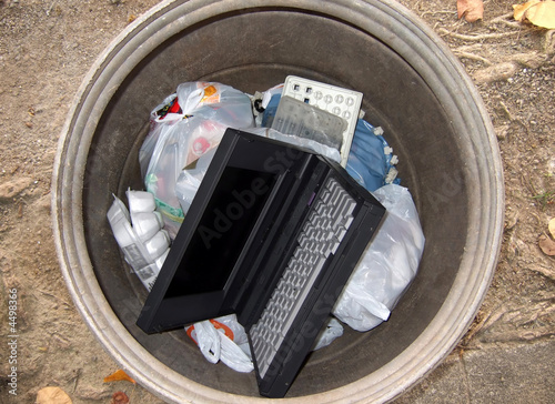 Obsolete computer in the trashcan 