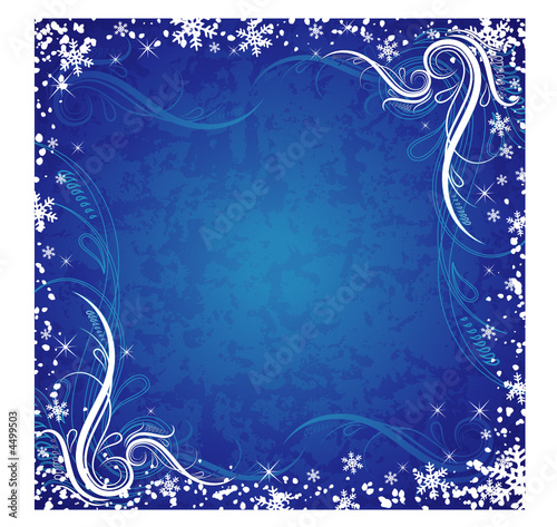 blue christmas background, vector illustration