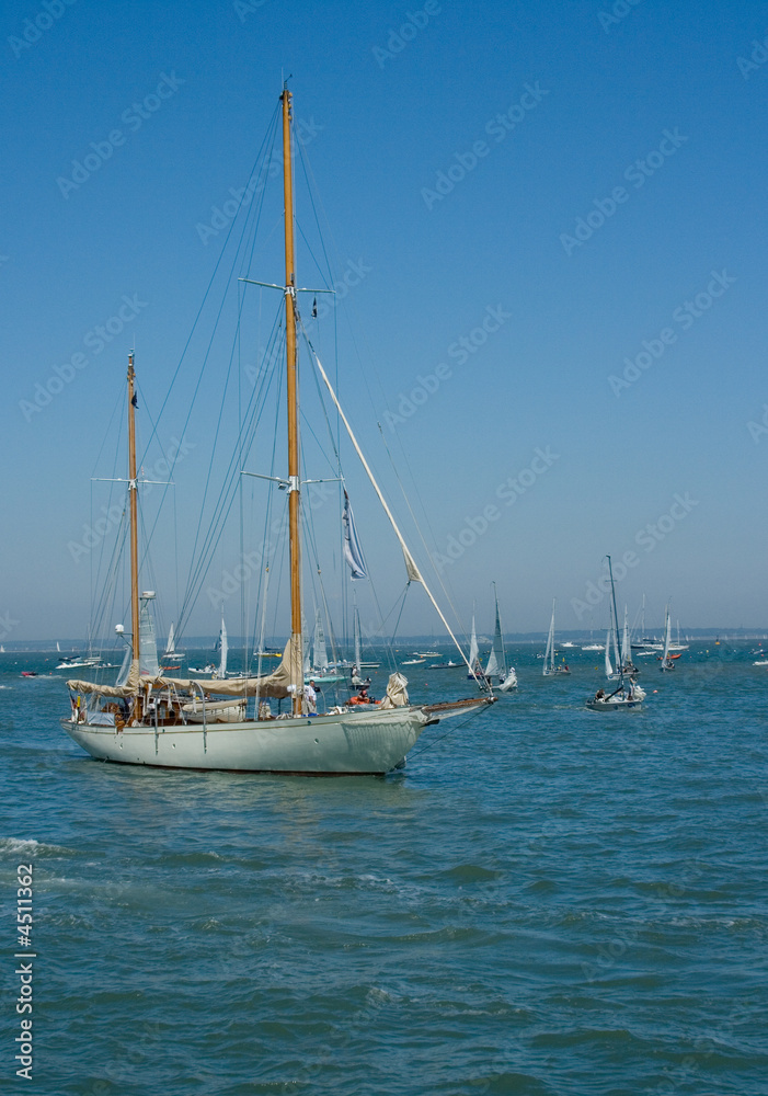 Large white sailing boat