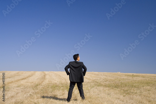 a businessman analising the field