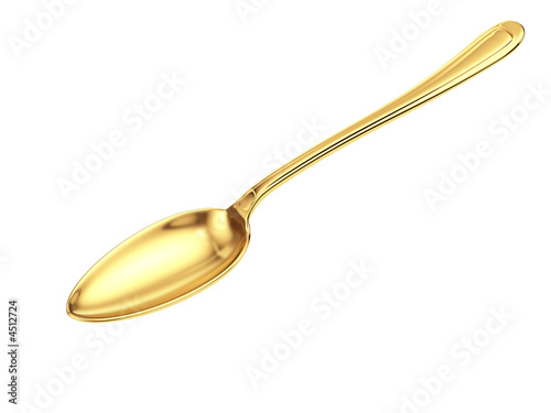 spoon gold isolated  