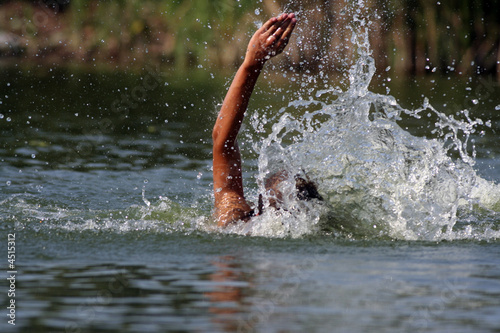 The swimming person